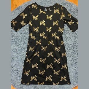Old Navy Black Golden Novelty Pegasus Print Dress Girls Size XXL